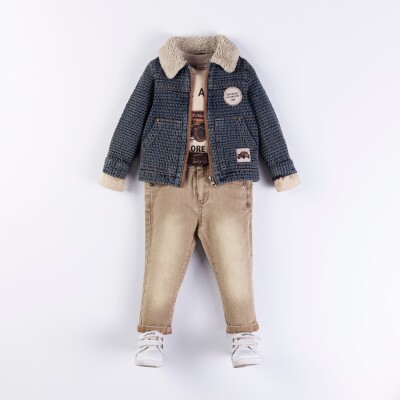 Wholesale Boys 3-Piece Jacket, Badi and Denim Pants 1-4Y Bombili 1004-6553 - Bombili