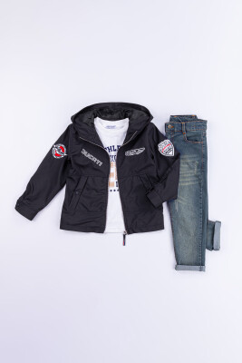 Wholesale Boys 3-Piece Jacket, Body and Denim Pants Set 2-5Y Gold Class 1010-2513 - 2