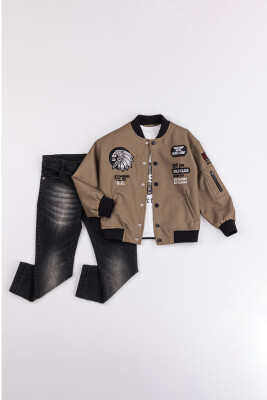 Wholesale Boys 3-Piece Jacket, Body and Denim Pants Set 2-5Y Gold Class 1010-2520 - 3