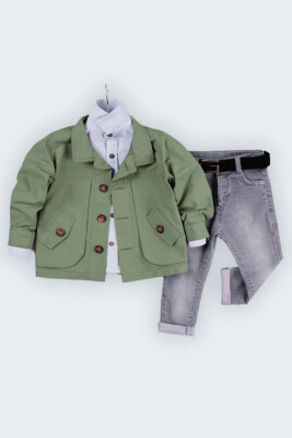 Wholesale Boys 3-Piece Jacket, Shirt and Denim Pants Set 2-5Y Gold Class 1010-2205 - Gold Class (1)