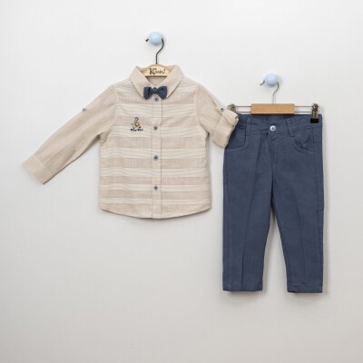 Wholesale Boys 3-Piece Shirt, Pants and Bowtie 2-5Y Kumru Bebe 1075-3891 Бежевый 
