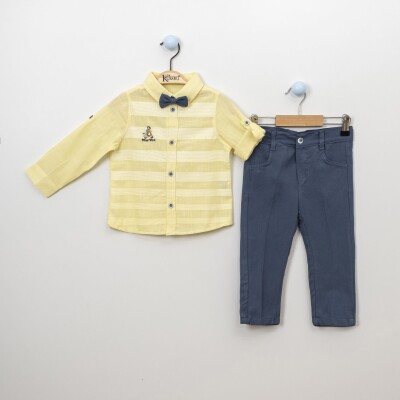 Wholesale Boys 3-Piece Shirt, Pants and Bowtie 2-5Y Kumru Bebe 1075-3891 Жёлтый 