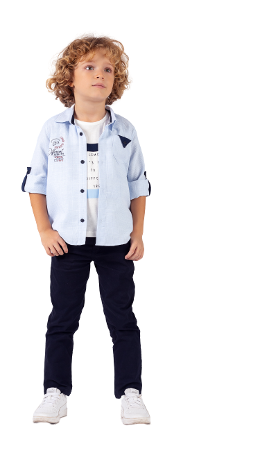 Wholesale Boys 3-Piece Shirt Pants and T-Shirt Set 1-4Y Lemon 1015-9842 - 4