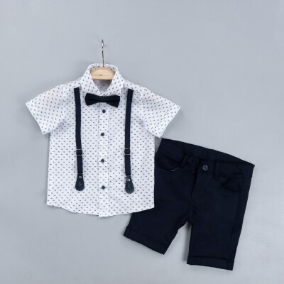 Wholesale Boys 3-Piece Shirt Set with Shorts and Bowtie 2-5Y Gold Class 1010-2325 - Gold Class (1)