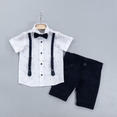 Wholesale Boys 3-Piece Shirt Set with Shorts and Bowtie 2-5Y Gold Class 1010-2326 - 2