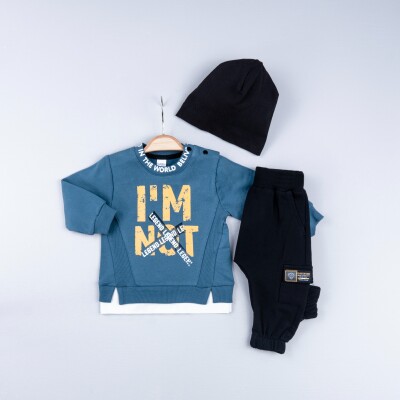 Wholesale Boys' 3-Piece Sweat Pants and Hat Set 6-24M Bubbly 2035-4048 - Bubbly