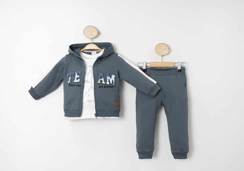 Wholesale Boys' 3-Piece Tracksuit Set with Body 1-4Y Sani 1068-20034 - 4