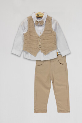 Wholesale Boys 3-Piece Vest Shirt and Pants Set 2-3Y Kumru Bebe 1075-4116 - 2