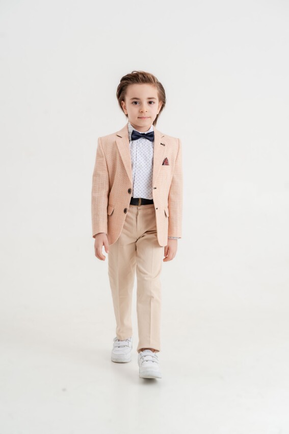 Wholesale Boys 3-Pieces Jacket, Shirt and Pants Set 3-7Y Lemon 1015-10096 - 2