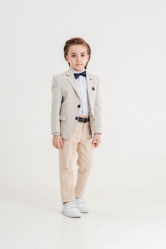 Wholesale Boys 3-Pieces Jacket, Shirt and Pants Set 3-7Y Lemon 1015-10096 - 3