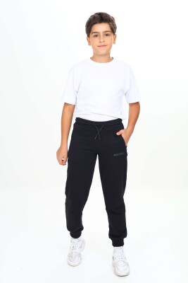 Wholesale Boys' Basic Sweatpants 11-14Y Nickel 2060-20030-3 Black