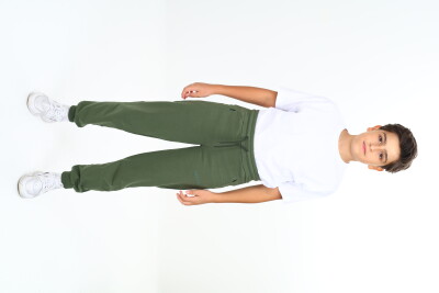 Wholesale Boys' Basic Sweatpants 11-14Y Nickel 2060-20030-3 Khaki