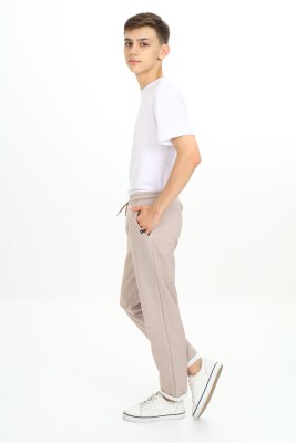 Wholesale Boys' Basic Sweatpants 11-14Y Nickel 2060-20099-3 Beige