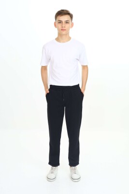 Wholesale Boys' Basic Sweatpants 11-14Y Nickel 2060-20100-3 Black