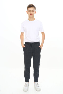 Wholesale Boys' Basic Sweatpants 11-14Y Nickel 2060-20101-3 Anthracite Color