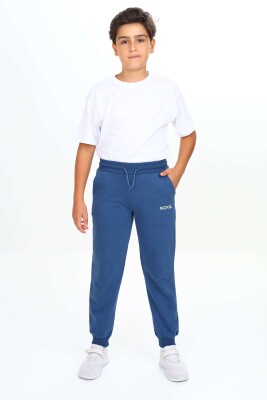 Wholesale Boys' Basic Sweatpants 7-10Y Nickel 2060-20022-2 Navy 