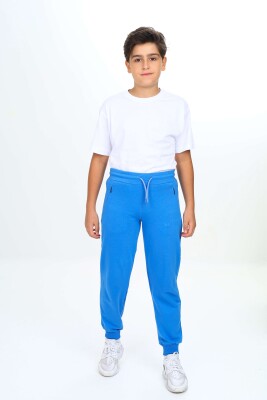 Wholesale Boys' Basic Sweatpants 7-10Y Nickel 2060-20030-2 Saxe