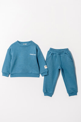 Wholesale Boys Basic Tracksuit Set 2-5Y Tuffy 1099-0864 Indigo