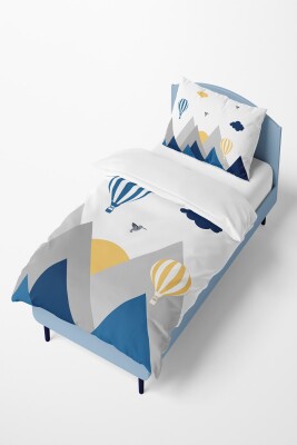 Wholesale Boys' Bird and Mountain Patterned Duvet Cover Set 160*220cm Talia Home 2044-TLAN-300-1 - 2