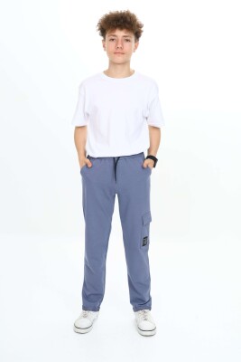 Wholesale Boys Cargo Pocket Sweatpants 11-14Y Nickel 2060-20097-3 Gray