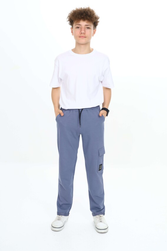 Wholesale Boys Cargo Pocket Sweatpants 11-14Y Nickel 2060-20097-3 - 4