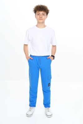 Wholesale Boys Cargo Pocket Sweatpants 11-14Y Nickel 2060-20097-3 Saxe