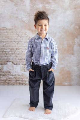 Wholesale Boys' Checked Shirt 5-8Y Zeyland 1070-252M3KJL81 - 1