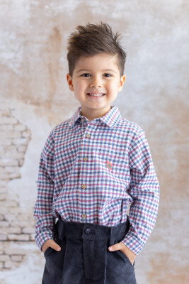 Wholesale Boys' Checked Shirt 5-8Y Zeyland 1070-252M3KJL81 - 2