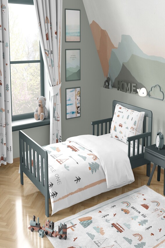 Wholesale Boys' Cloud Patterned Duvet Cover Set 160*220cm Talia Home 2044-TLAN-057-1 - 1