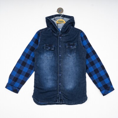 Wholesale Boys Denim Shirt 2-5Y Timo 1018-101308912 Светло-серовато- синий