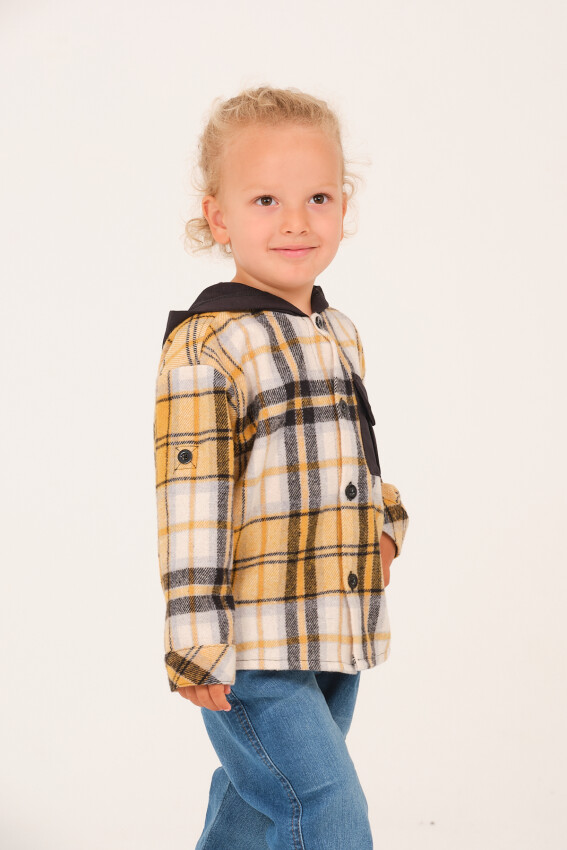 Wholesale Boys' Flannel Shirt with Hood 1-12Y Zeyland 1070-252Z3EKS22 - 1