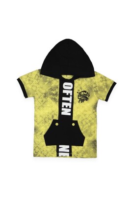 Wholesale Boys Hooded T-Shirt 5-8Y Divonette 1023-7507-3 Yellow
