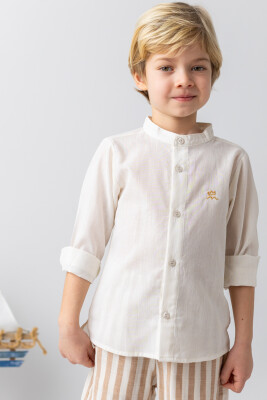 Wholesale Boys Judge Collar Shirt 2-8Y Mininio 2062-251M3LBY81 Ecru