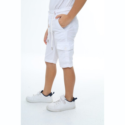 Wholesale Boys Linen Capri 1-5Y Flori 1067-22204-1 White