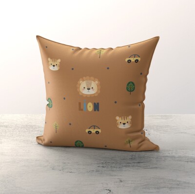 Wholesale Boys' Lion Print Set of 3 Pillow Covers 43*43cm Talia Home 2044-TLAKR-011 - Talia Home