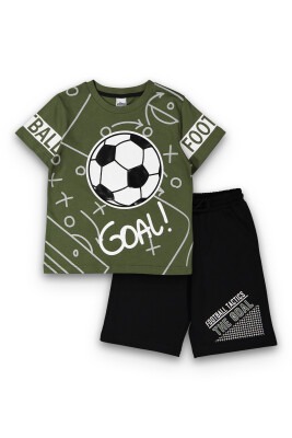 Wholesale Boys Patterned T-Shirt and Shorts Set 8-14Y Elnino 1025-22163 - 2