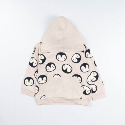 Wholesale Boys Penguin Printed Sweatshirt 2-5Y Divonette 1023-3265-2 Ecru