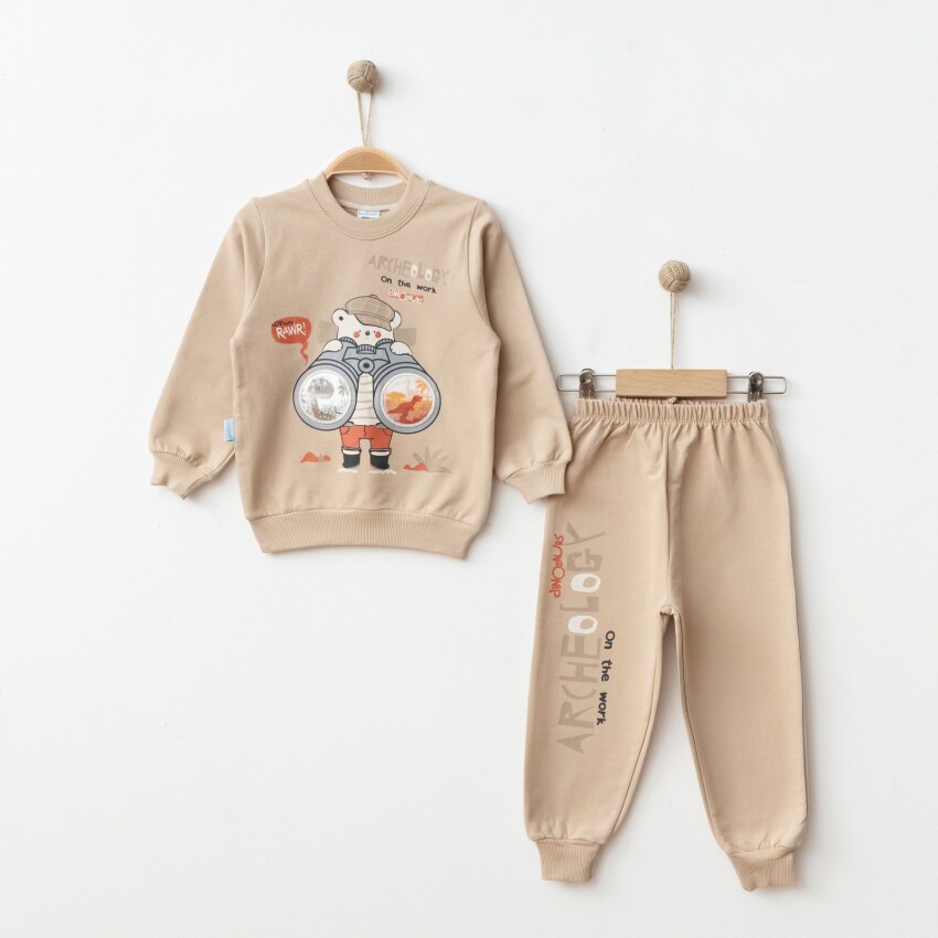 Wholesale Boys Printed 2-Piece Tracksuit 2-4Y Hoppidik 2017-2372 - 4