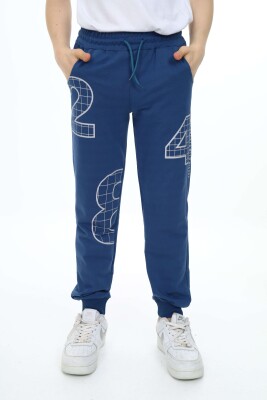 Wholesale Boys Printed Sweatpants 7-10Y Nickel 2060-20069-2 - Nickel