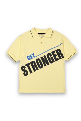Wholesale Boys Printed T-Shirt 10-13Y Tuffy 1099-8158 Light Yellow
