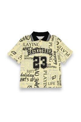 Wholesale Boys Printed T-Shirt 6-9Y Tuffy 1099-8111 Light Yellow