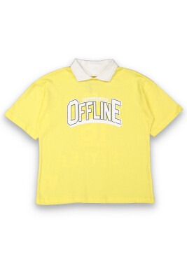Wholesale Boys Printed T-Shirt 6-9Y Tuffy 1099-8127 Yellow