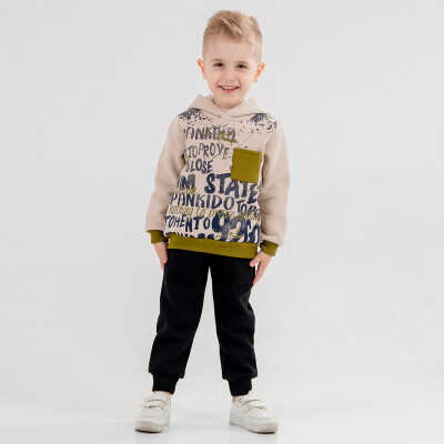 Wholesale Boys Printed Tracksuit Set 1-4Y Pankido 2037-9472 - Pankido