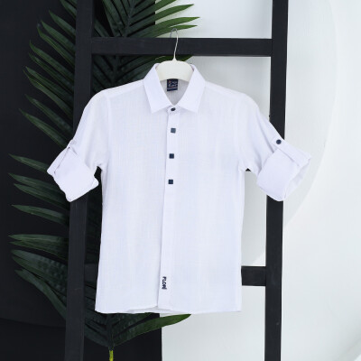 Wholesale Boys Shirt 1-5Y Flori 1067-23701-1 White