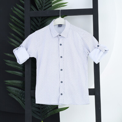 Wholesale Boys Shirt 1-5Y Flori 1067-23709-1 White-Blue