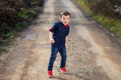 Wholesale Boys Shirt with Bowtie 10-13Y Timo 1018-101000014 Navy 