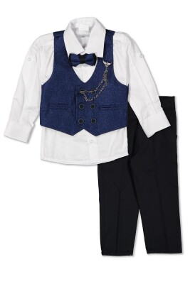Wholesale Boys Sport Suit Set with Chain and Vest 5-8Y Terry 1036-5577 - 1