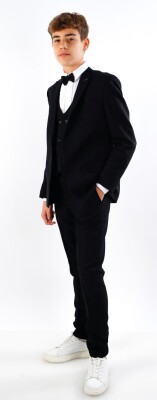 Wholesale Boys' Suit Jacket Vest Shirt Pants Bow Tie Terry 1036-5737 Black