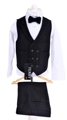 Wholesale Boys' Suit Set 1-4Y Terry 1036-5706 Black