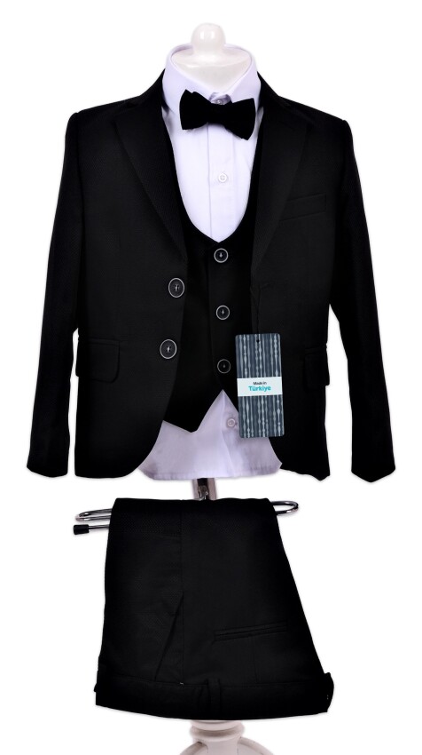 Wholesale Boys Suit Set Jacket Vest Pants Bowtie and Shirt 9-12Y Terry 1036-5402 - 1